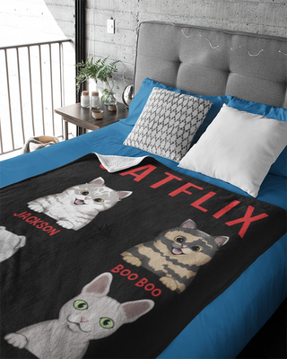 Catflix Fleece Blanket (Black)