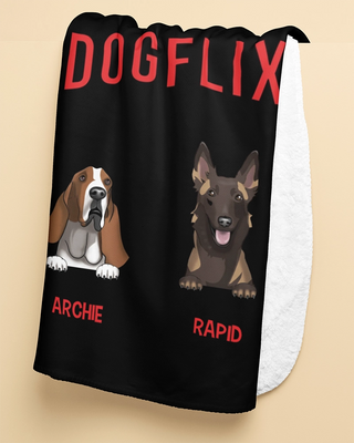 Dogflix Fleece Blanket (Black)