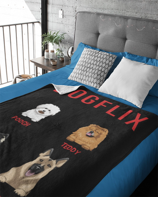 Dogflix Fleece Blanket (Black)