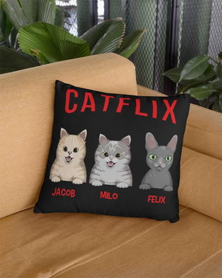 Catflix Pillow (Black)