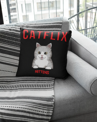 Catflix Pillow (Black)