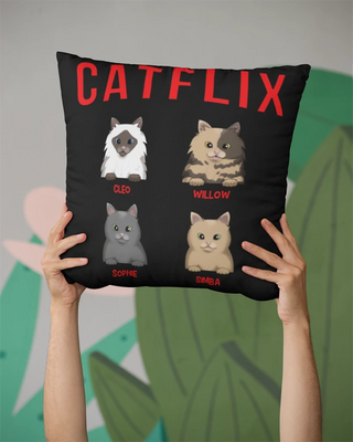 Catflix Pillow (Black)