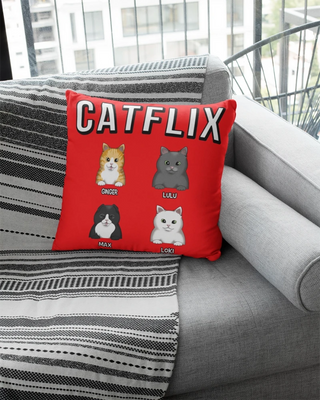 Catflix Pillow (Red)