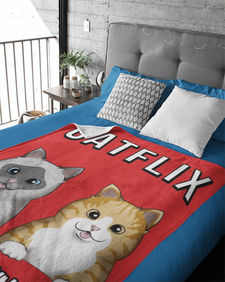 Catflix Fleece Blanket (Red)