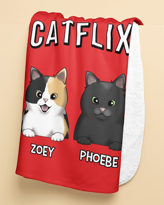 Catflix Fleece Blanket (Red)