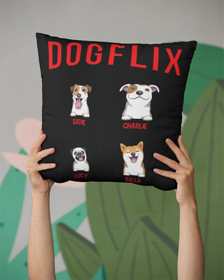 Dogflix Pillow (Black)