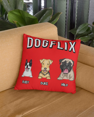 Dogflix Pillow (Red)