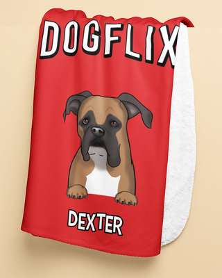 Dogflix Fleece Blanket (Red)