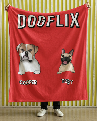 Dogflix Fleece Blanket (Red)