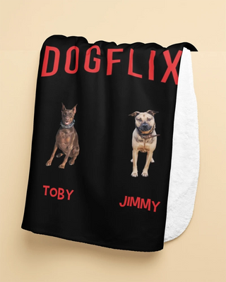 Dogflix Fleece Photo Blanket (Black)