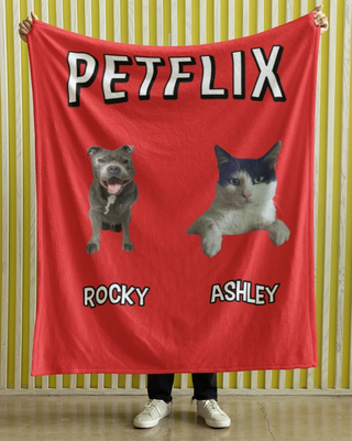 Petflix Fleece Photo Blanket (Red)