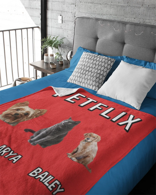 Petflix Fleece Photo Blanket (Red)