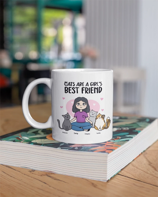 "Cats Are a Girl's Best Friend" - Personalized Mug