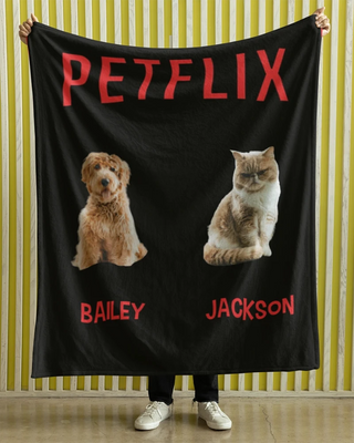 Petflix Fleece Photo Blanket (Black)