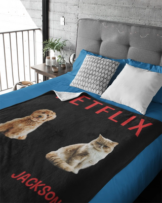 Petflix Fleece Photo Blanket (Black)