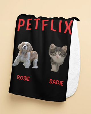 Petflix Fleece Photo Blanket (Black)